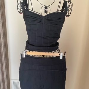 Black Bebe Tank and Mini Skirt Set